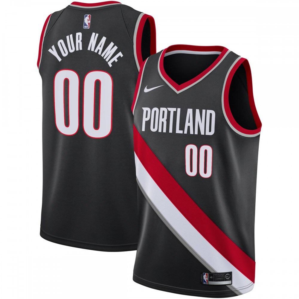 Portland Trail Blazers 2020/21 Swingman Custom Jersey - Icon Edition - Black-Pro Kit Vault | Brand New 26/27 Sports Jerseys